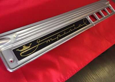 1959 Chrysler Imperial Sill Plates Clear and Gold Anodize